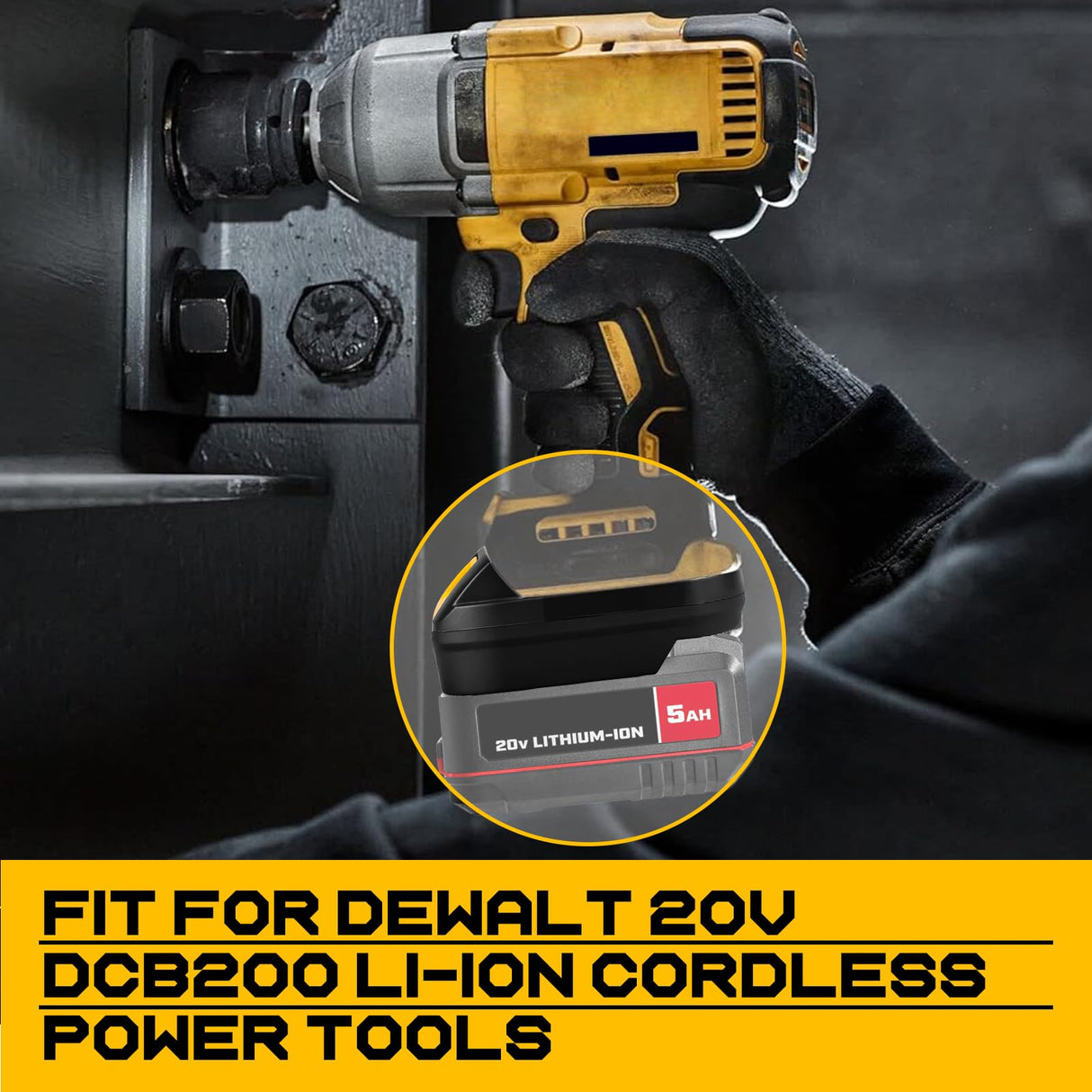 Adapter for Bauer 20V Li-ion Battery Convert to for Dewalt 20V MAX Battery, Use for Dewalt 20V 60V Battery Cordless Power Tools(Adapter Only) TPDL