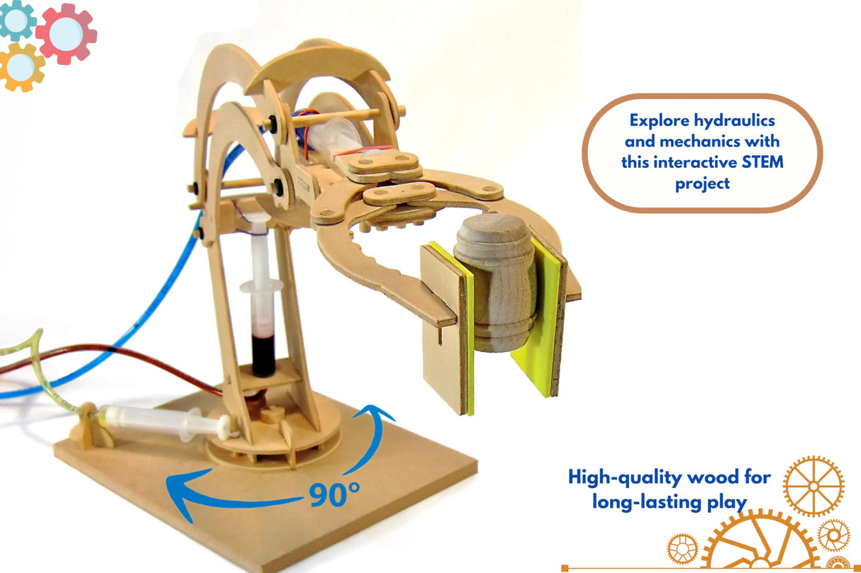 Pathfinders STEM Kit – Hydraulic Robotic Arm | Wooden Building Kit for Kids Ages 8-12 | Mechanical Engineering Toy | Hands-On STEM Project for Boys & Girls Pathfinders