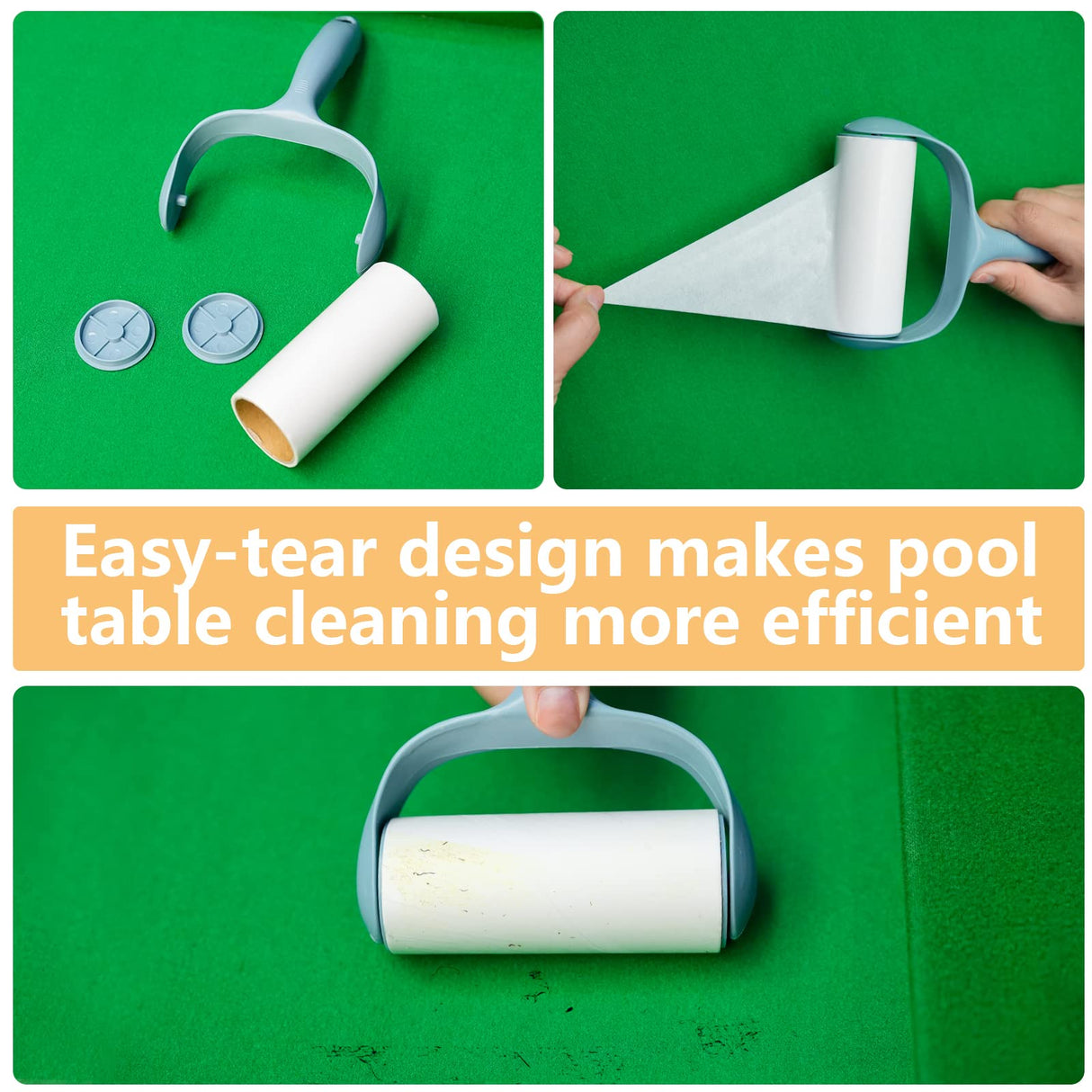 Go2trymo Pool Table & Rail Brush 5 Set, Billiard Pool Table Felt Cleaner Accessories with 2 Wooden Pool Table Brushes, Cue Cleaning Cloth, Ferrule Polish Cloth & Sticky Lint Roller Go2trymo