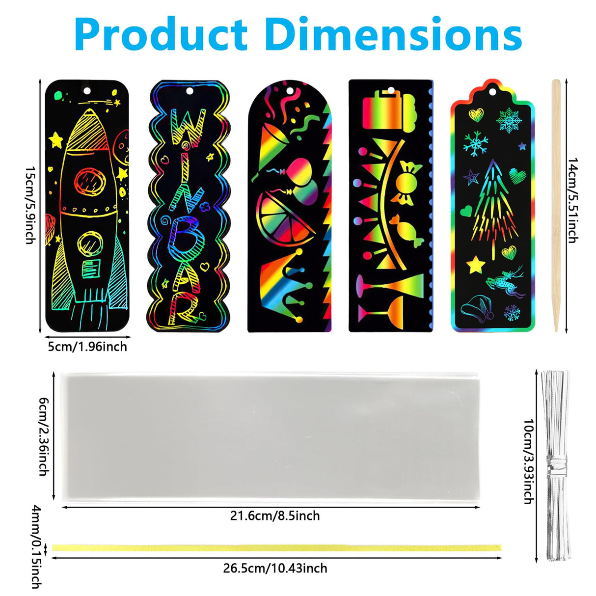 PEASUG Scratch Art, 40 Sets 5 Styles Scratch Art for Kids, Rainbow Scratch Paper Art Sets, Magic Black Scratch Off Paper Eid Bookmarks Gifts for Kids, DIY Art Craft Party Favors Easter Crafts PEASUG