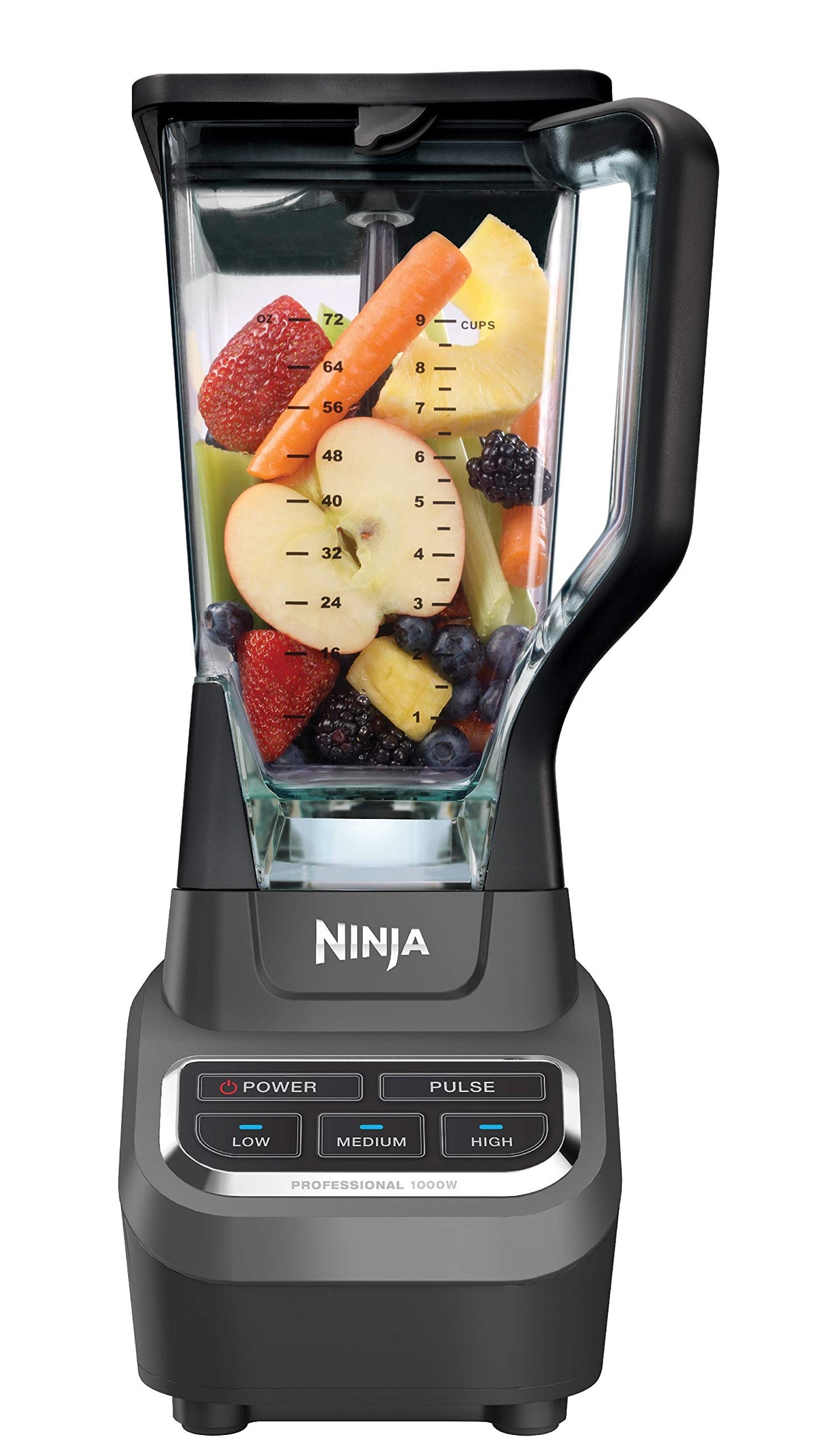 Ninja BL610 Professional 72 Oz Countertop 1000-Watt Base and Total Crushing Technology for-Smoothies, Ice and Frozen Fruit, Black, Blender + Pitcher Ninja