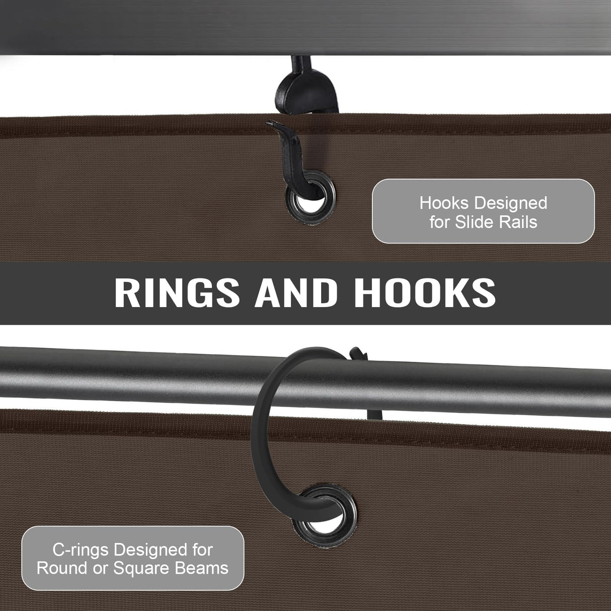 COWVIE 4-Panel 12' x 14' Gazebo Replacement Curtains, Patio Privacy Sidewalls with Double Zipper, Replacement for Outdoor Gazebo Canopy (Curtain Only) COWVIE