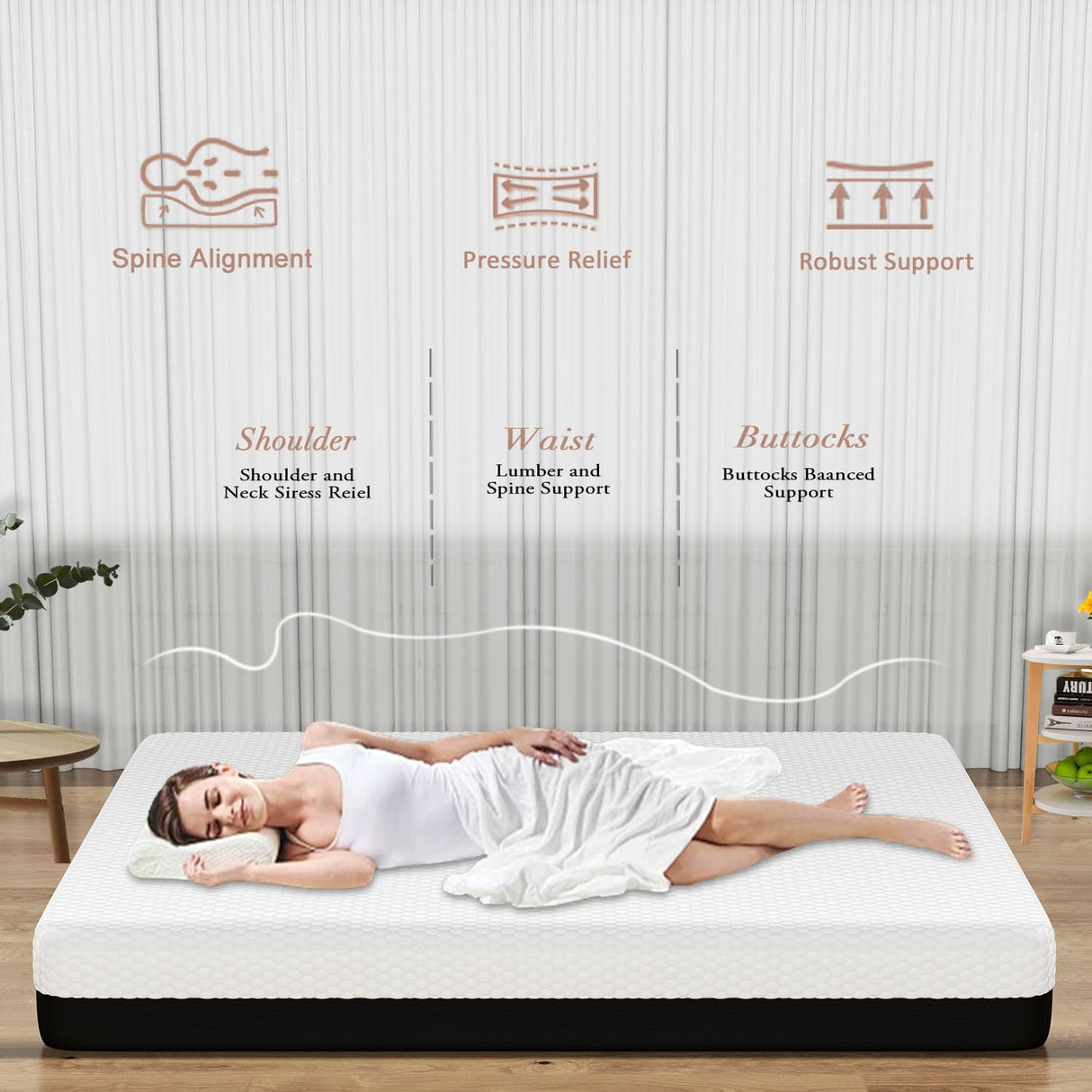 LIYIH 10 Inch King Mattress, King Mattresses, Memory Foam Mattresses Really Can Relieve Your Back and Neck Pain,CertiPUR US Certified【New Version】 LIYIH