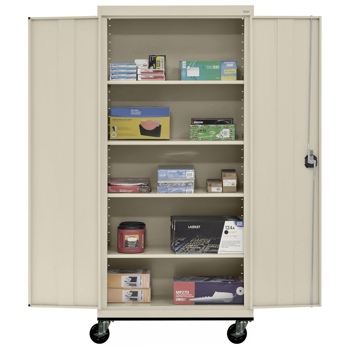 Sandusky Lee Transport Series Mobile Storage Cabinet, Putty Sandusky