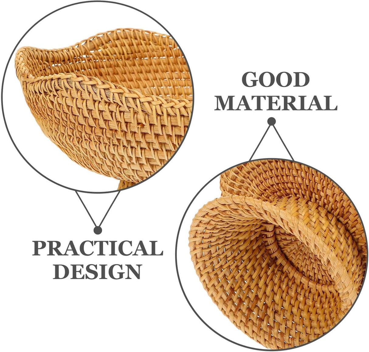 DOITOOL Rattan Fruit Bowl, Woven Footed Bowl Round Pedestal Plate Decorative Bowl for Table Centerpiece, 10 Inch Rattan Footed Bowl Woven Fruit Bowl for Kitchen Counter or Table Decorations DOITOOL