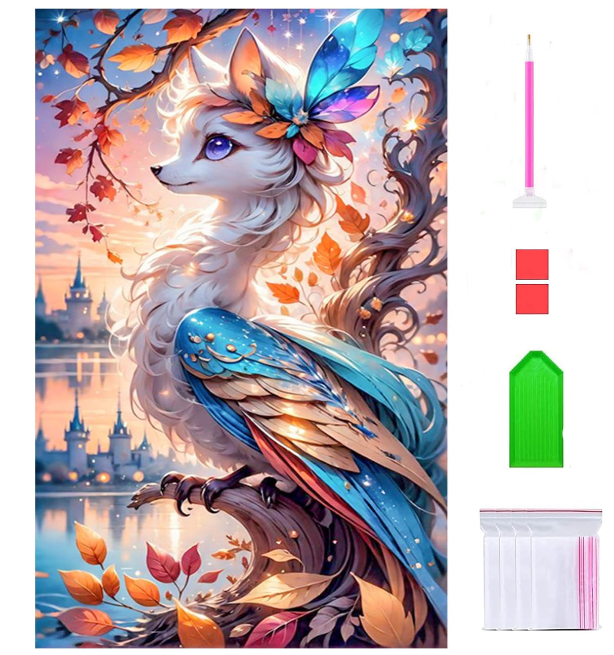 Liccyy 40 * 70CM 5D Diamond Art Painting Kits for Adults Teen Starters with Tools,DIY Full Crystal Drill Bead Art Paints by Numbers for Home Wall Decoration Gift,Phoenix Round Gems Liccyy