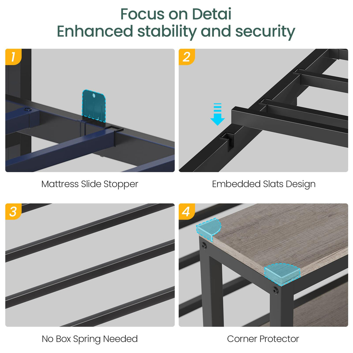 DICTAC Twin XL Corner Bed Frame with Storage Drawers,Charging Station and Led Lights Farmhouse Metal Platform Bed Frame with Sliding Barn Doors,Twin XL Daybed with Storage Headboard,Rustic Gray DICTAC