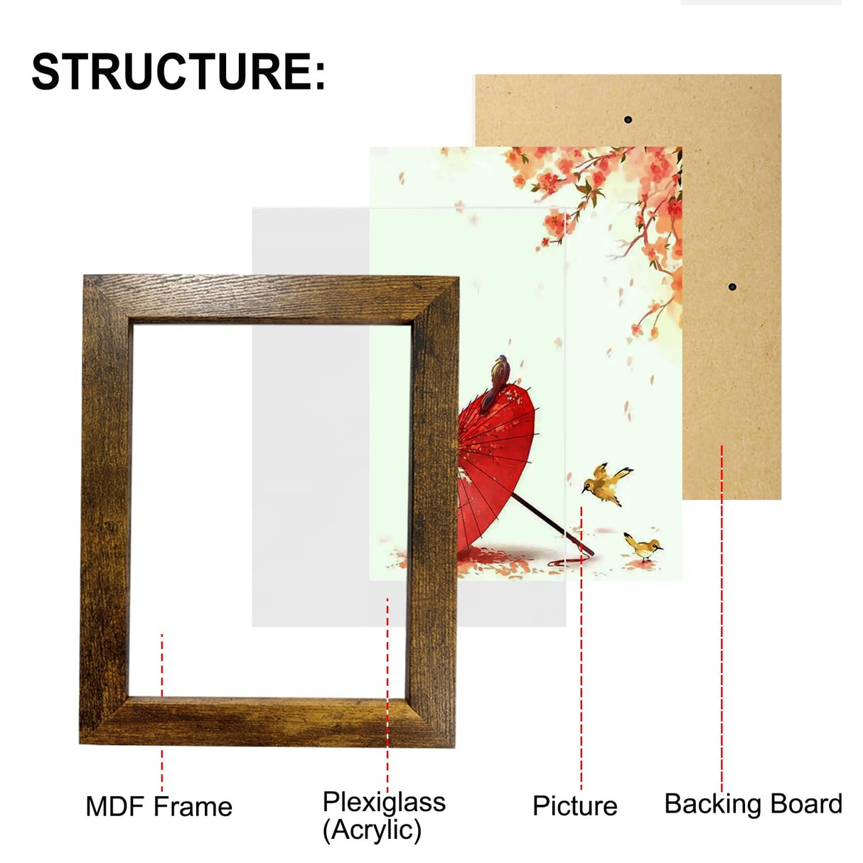 Picture Frame Set 10 pack, Farmhouse Photo Frames, Gallery Wall Frame Collage, with Two 8x10, Four 5x7, Four 4x6 Photo Frame set, in 3 Different Finishes Picture Frames For Wall or Desk,Rustic Brown xnlkros