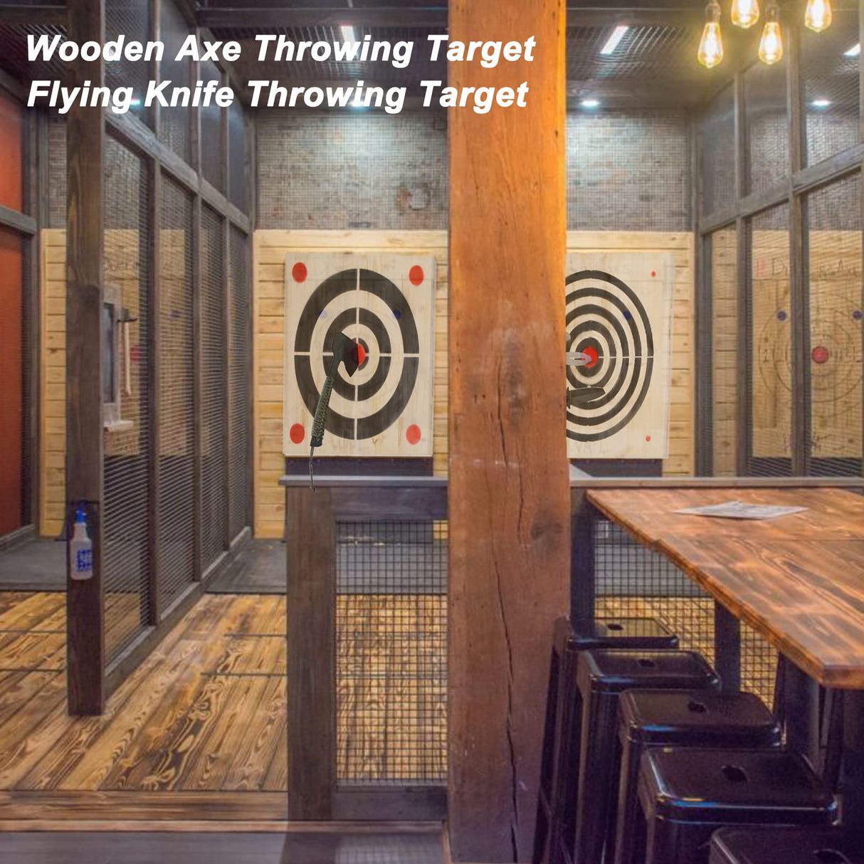 Heavy Wooden Axe Throwing Target & Knife Throwing Target with Handles FYANER