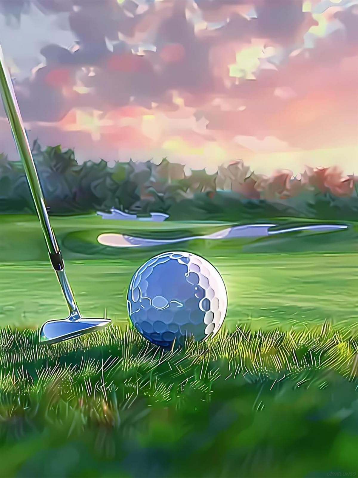 UPABLUNSO Golf Ball Field Diamond Painting Kit for Adult DIY Full Drill Diamond Art Golf 5D Gem Art Kits Painting Crafts for Home Decor 12x16 inch UPABLUNSO