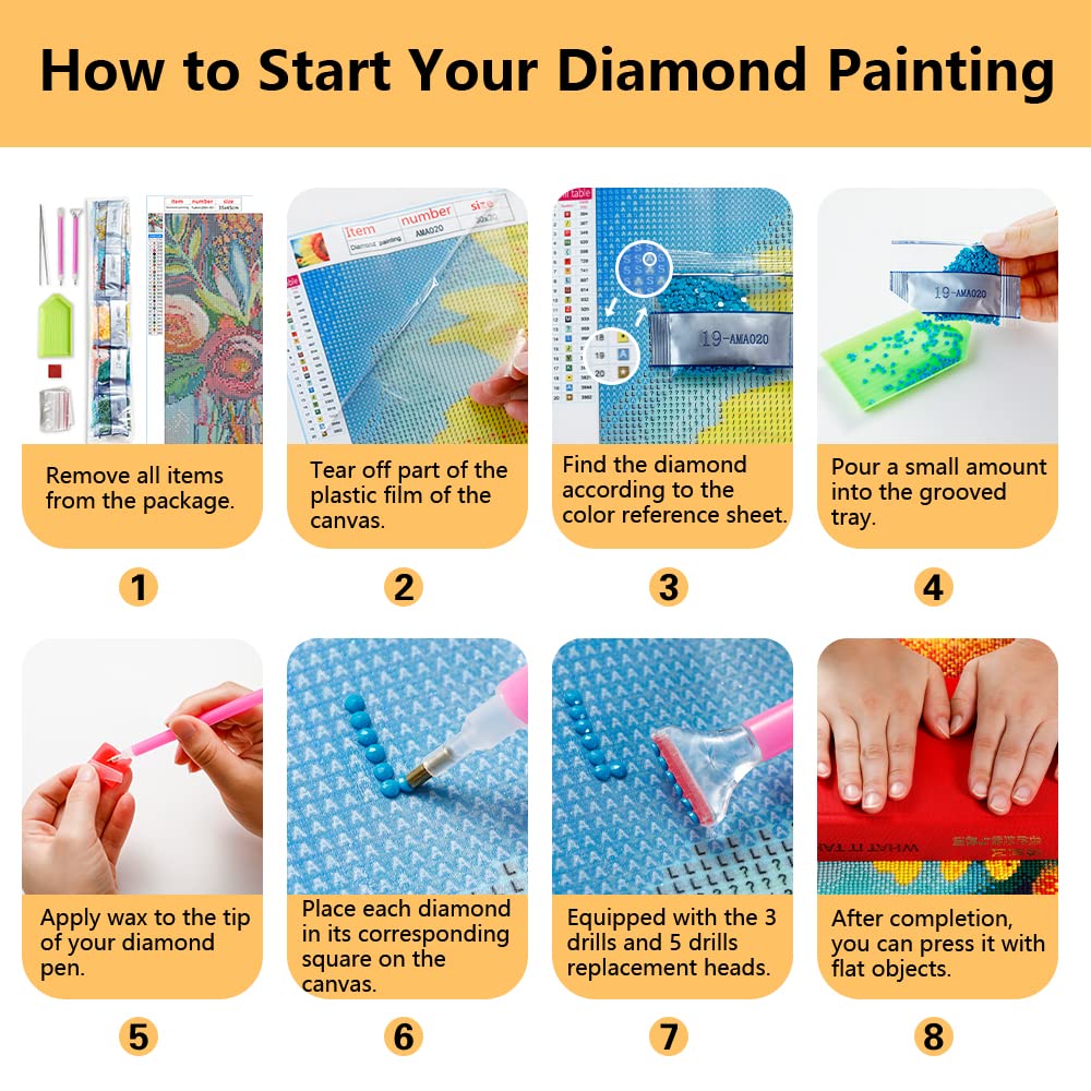 TISHIRON 5D Diamond Art Painting Abstract Flowers DIY Diamond Kits for Adults Kids Round Full Drill Diamond Art Kits Floral Picture Gem Art Crystal Painting Arts and Crafts for Beginners Kids 12"x16" TISHIRON