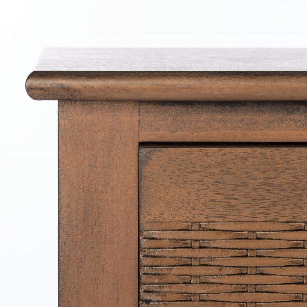 SAFAVIEH Home Collection Landers Brown 2-Drawer Console Table CNS5710C Safavieh