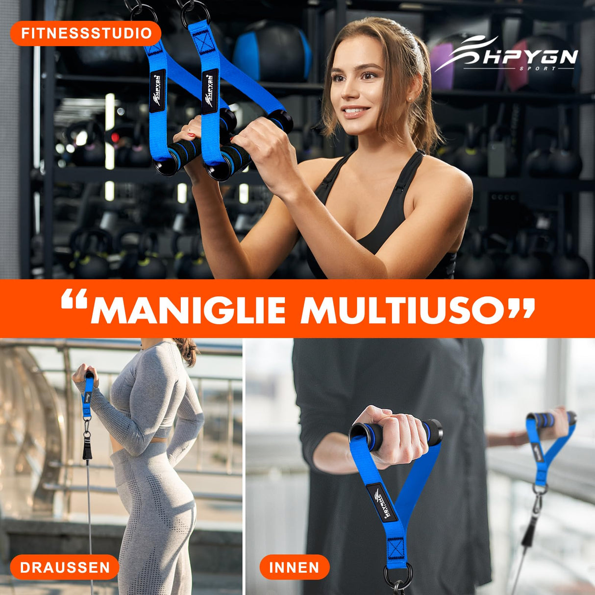 Cable Machine Handles, Replacement Fitness Equipment for Pilates,Yoga, Strength Trainer, Pull Down Workout Accessories, Exercise Handle for Pulldowns, Chest flys, Shoulder Exercises, tricep Workouts HPYGN