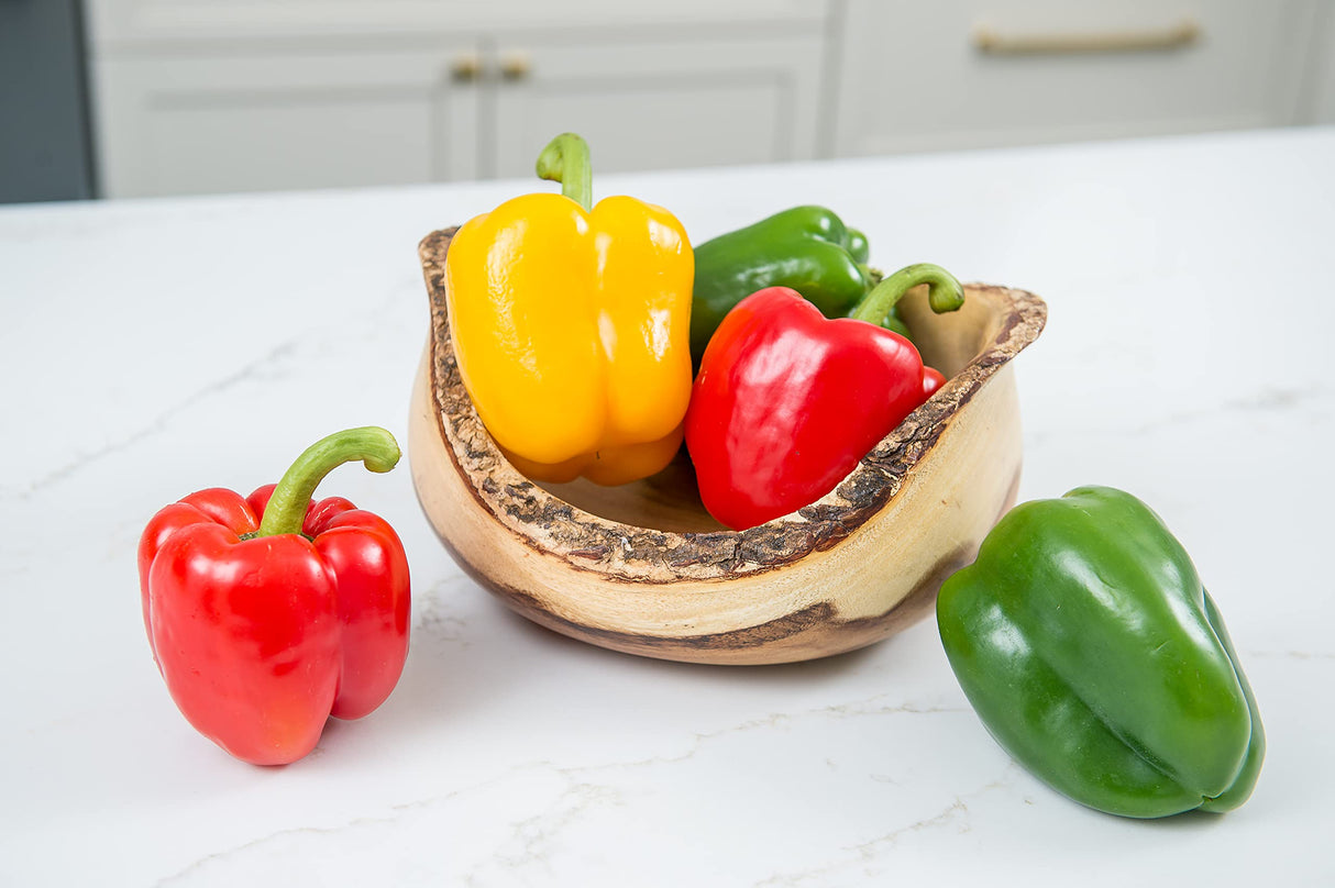 Lipper International 1094 Acacia Rustic Tulip Serving Bowl, Medium Lipper International