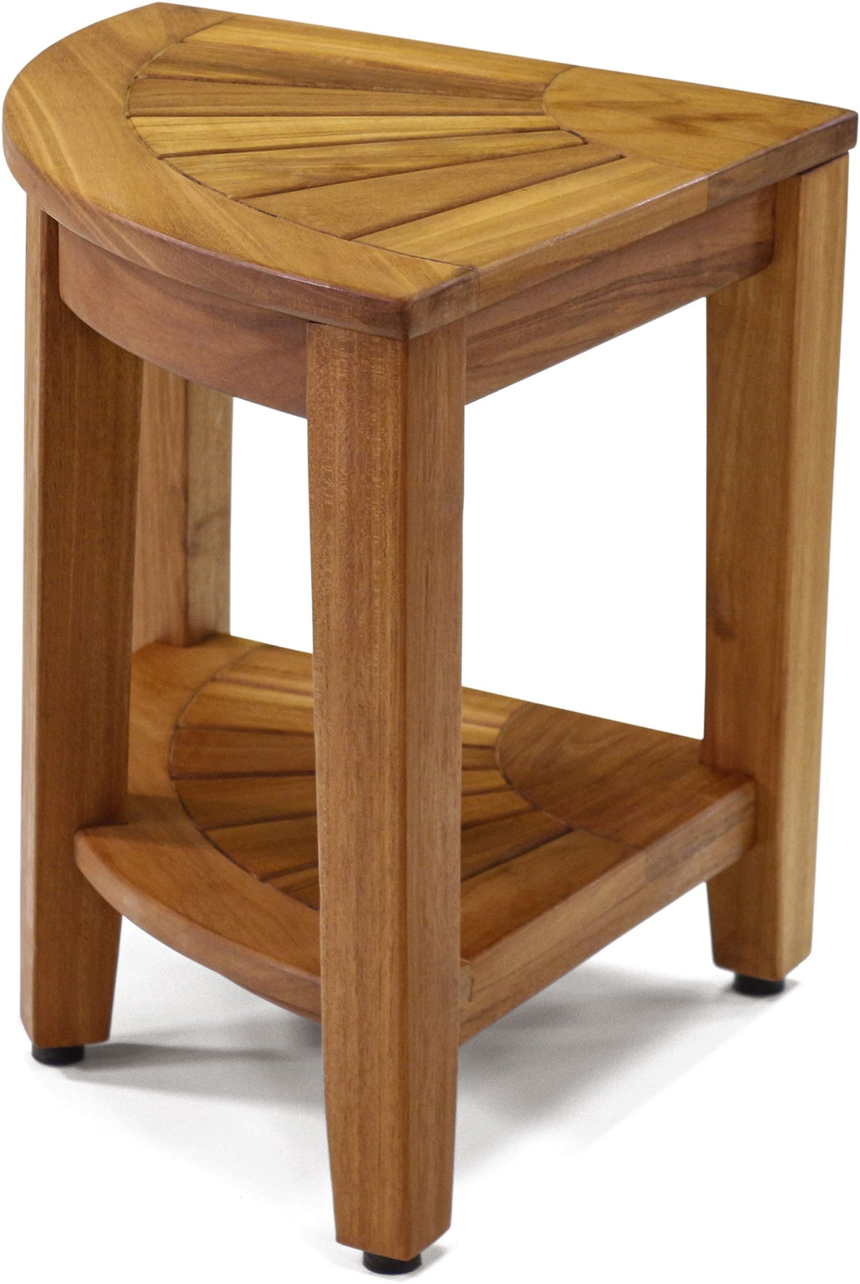 AquaTeak The Original 15.5" Kai Corner Teak Shower Bench with Shelf AquaTeak