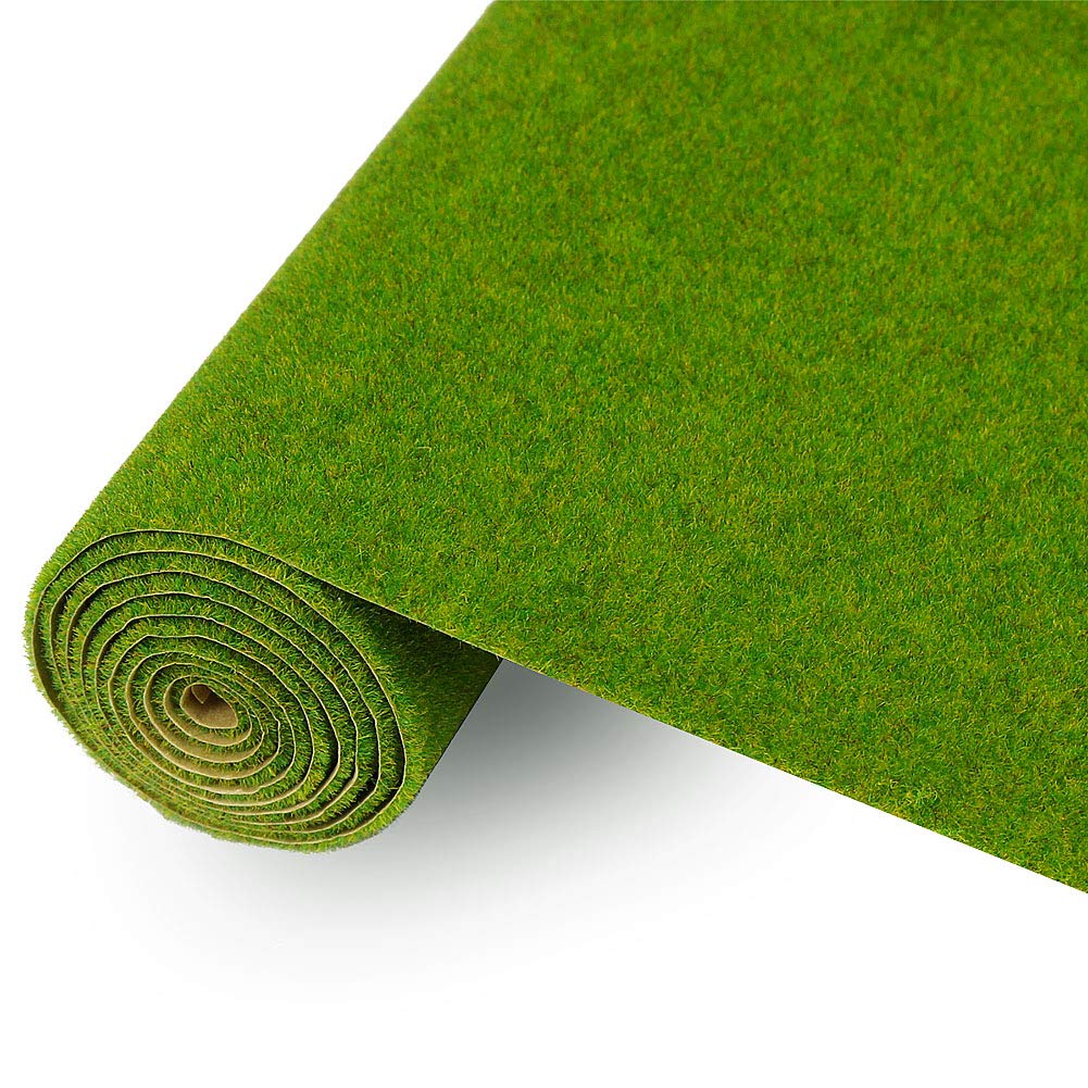 CP138 Artificial Model Grass Mat Trains Grass Green 40 x 100cm or 15.7"x 39"for Decoration Craft Scenery Model DIY Evemodel