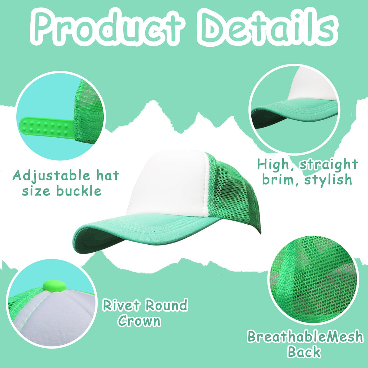 Timisea 13 Pcs Sublimation Blank Trucker Hats,13 Colors DIY Sublimation Trucker Hats,Baseball Cap Polyester Bulk Mesh Trucker Hat for Men and Women Multi Timisea