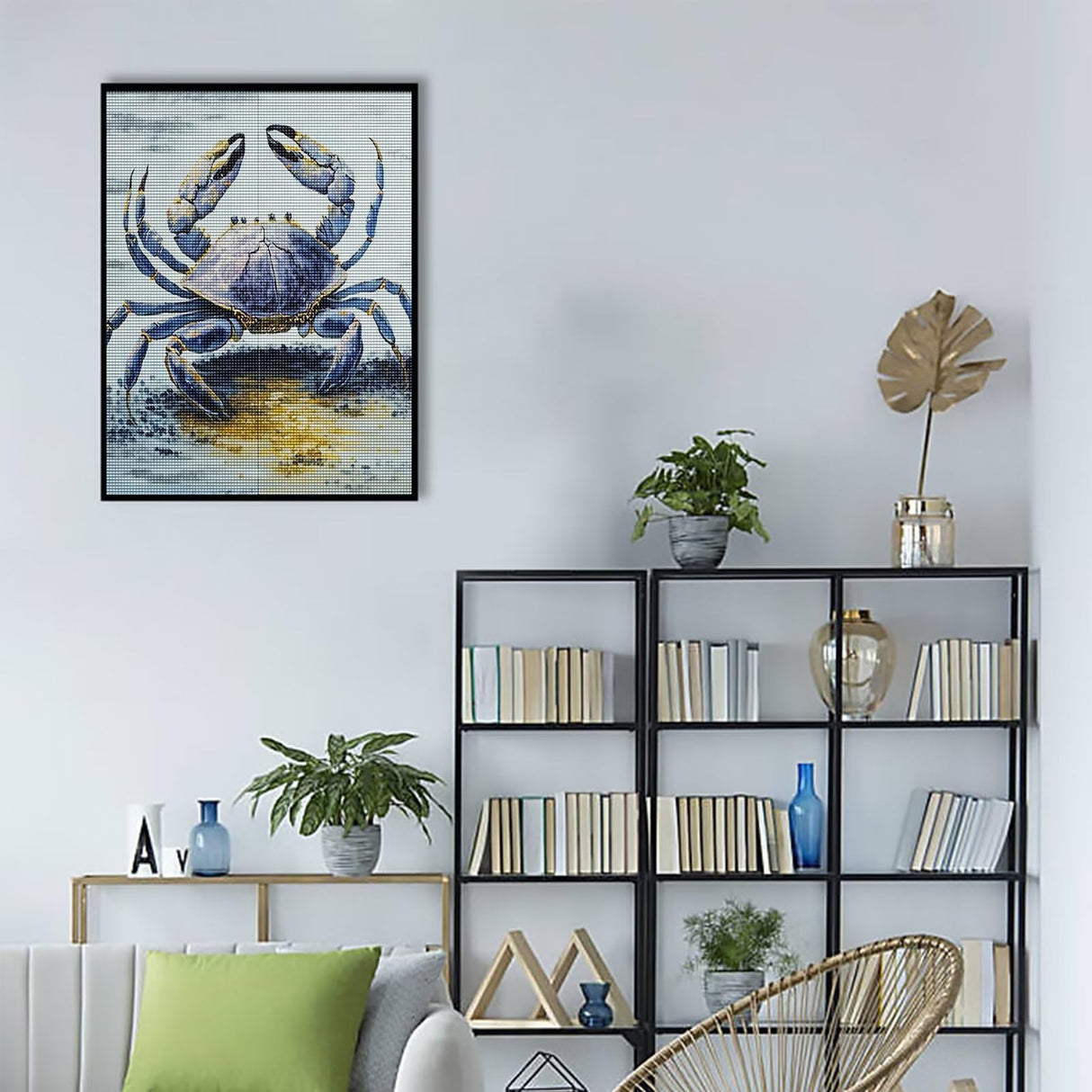 Treff Diamond Painting,Mudflat Blue Crab DIY 5D Diamond Art Painting Kits for Adults Kids Beginners,8 x 12 inches, Ideal Gifts for Family and Friends Treff