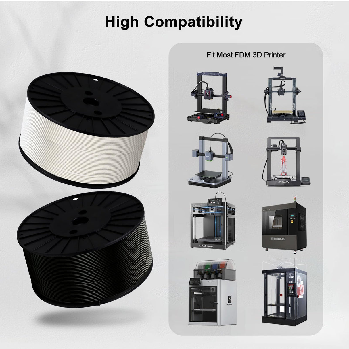 YOUSU 3KG ABS+ Filament 1.75mm, 3D Printer Filament ABS Plus, Spool (6.6 LBS) 3D Printing Filament for 3D Printers,White Yousu