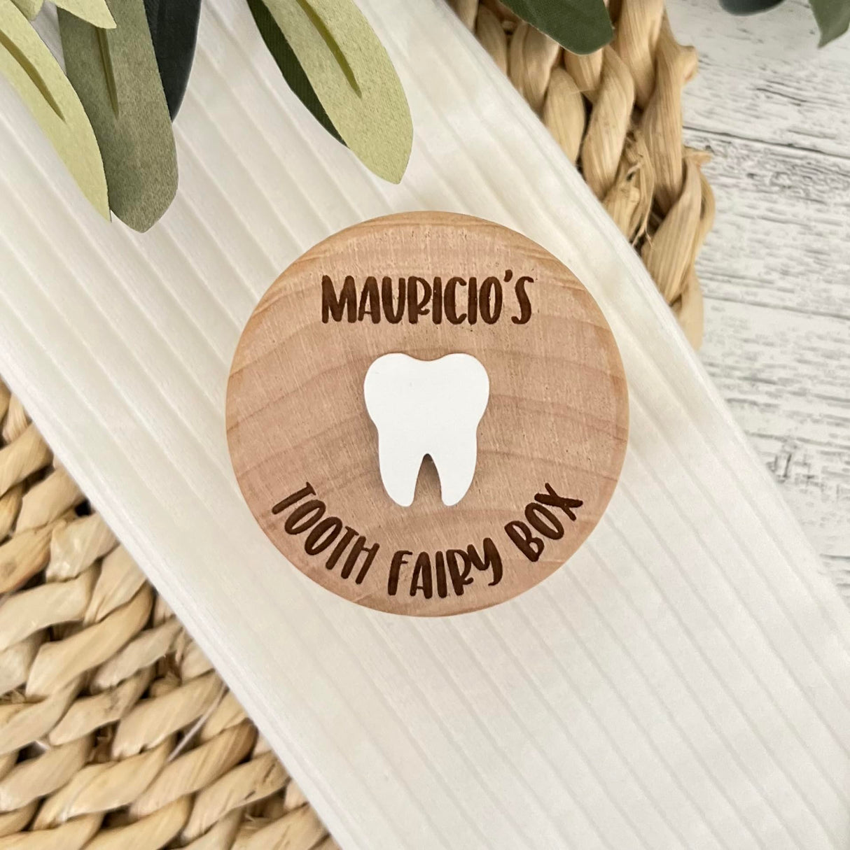 Personalized Tooth Fairy Box, Carved Wooden Box with 3D Tooth, Tooth Storage Box for Kids, Tooth Box for Kids, Tooth Keepsake Box, Custom Engraved Name Tooth Fairy Box Wintuck Home
