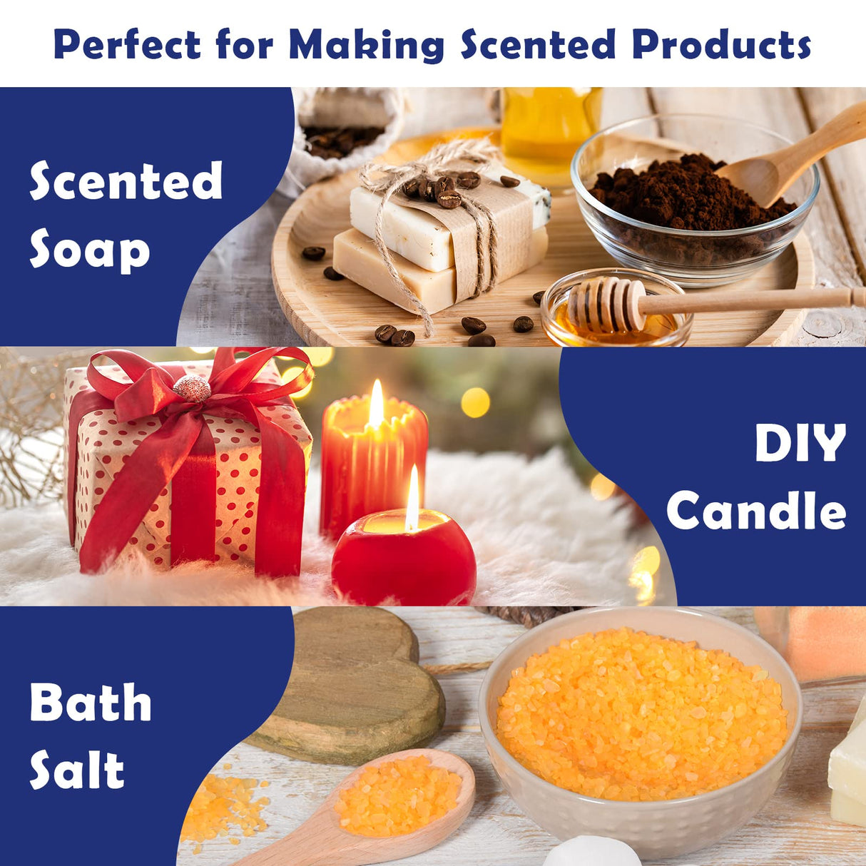 Holamay Dessert Fragrance Oils, Scented Oils Set of 10 Sweet Soap & Candle Making Scents - Creamy Vanilla, Apple Cinnamon, Cookies and More, Aromatherapy Diffuser Oil, Holiday Essential Oil Set Holamay