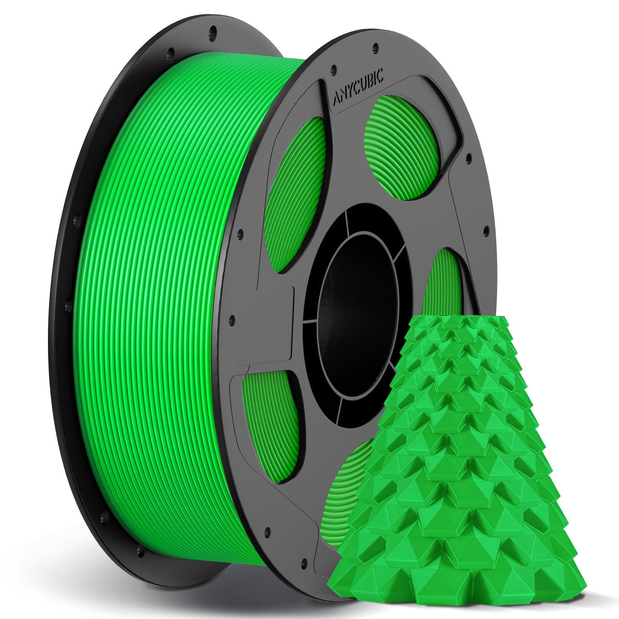 ANYCUBIC High Speed 3D Printer Filament 1.75mm, Print Up to 10X Faster, Rapid PLA Filament with High Prints Quality, Dimensional Accuracy +/- 0.02mm, Reusable Spool, 1KG, Green ANYCUBIC
