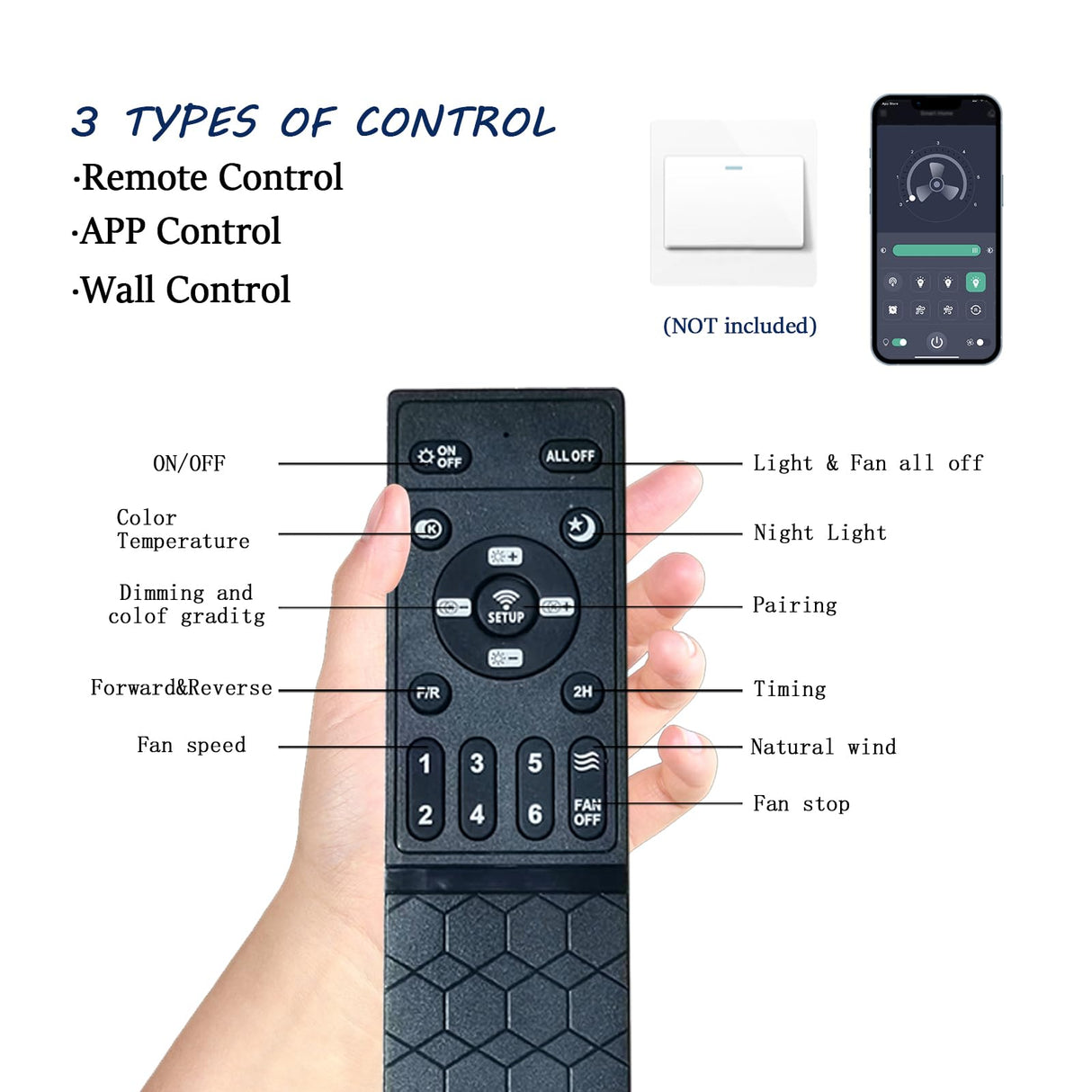 JSAITEE Ceiling Fans with Lights, 42 Inch Low Profile Ceiling Fan with Light and Remote Control, Flush Mount, DC Reversible Motor, Noiseless, White 6 Speeds Ceiling Fan for Bedroom JSAITEE