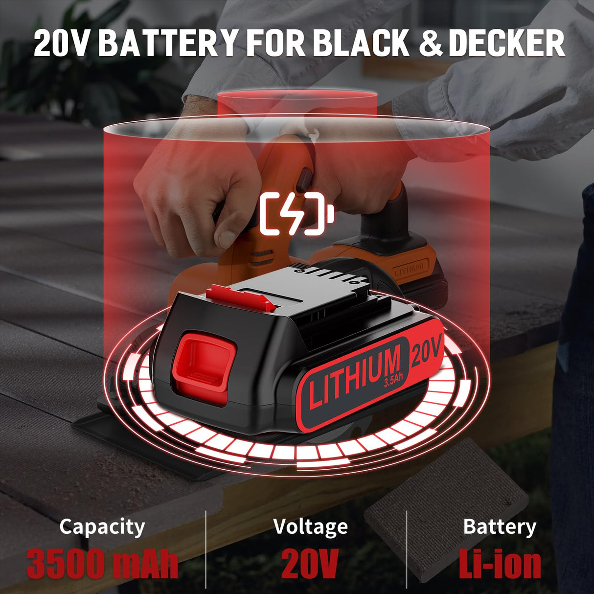 3500mAh LBXR20 Battery for Black and Decker 20V Battery Replacement 20Volt Max Lithium-ion LB20 LBXR20 LBXR2020 20V Lithium-ion Weed Eater Trimmer Cordless Tool Battery 2Pack Just for Black and Decker Bonadget