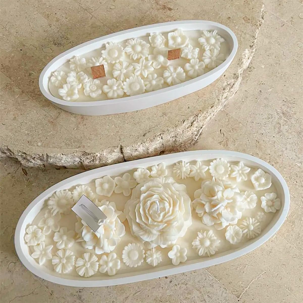 Large Candle Vessel Silicone Mold Oval Bowl Resin Molds, Creative Silicone Candle Vessels Pot Molds, Storage Tray Container Mold DIY for Candle Making Supplies Scented Candles Soaps Making or Storage Ainvhh