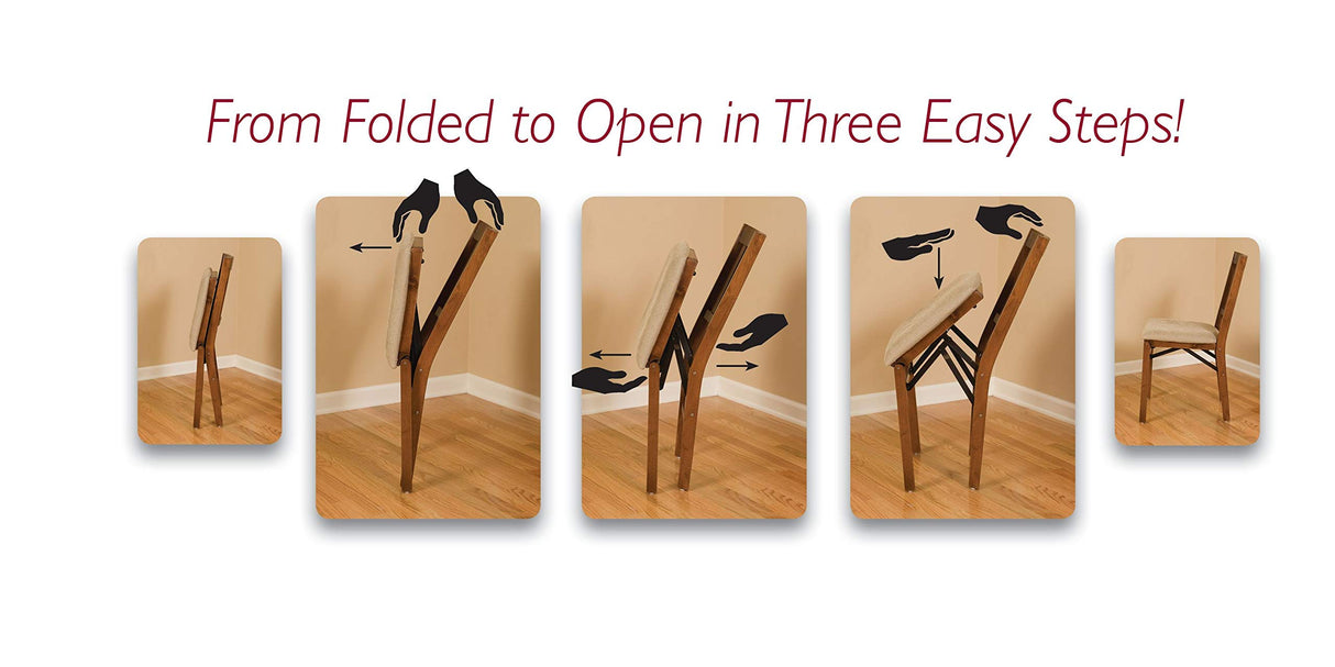 Meco STAKMORE Arts and Craft Folding Chair Cherry Finish, Set of 2, 21.5D x 17W x 35.5H Inch MECO