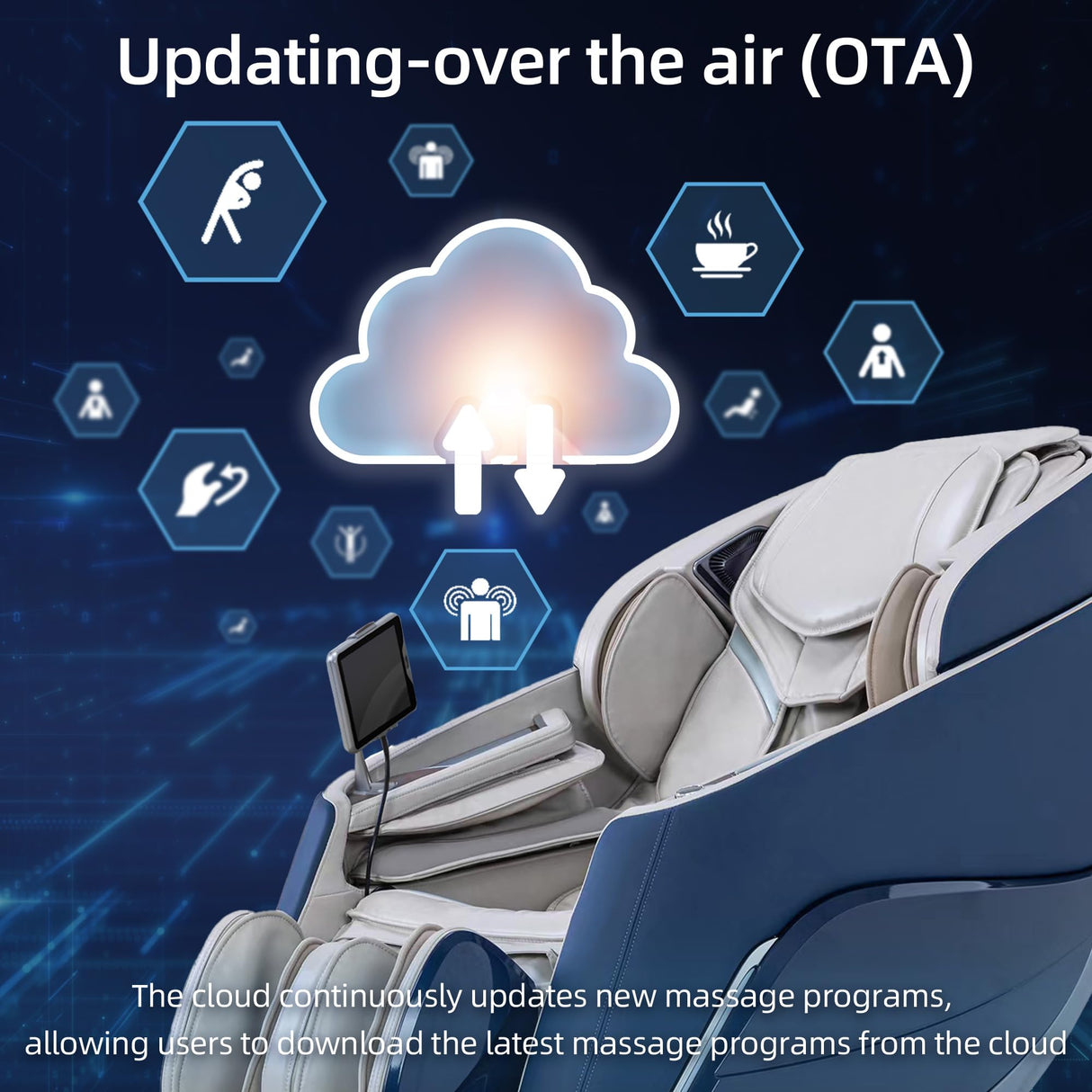 Alfine A710 Pro 4D Massage Chair iRest System, Full Body Zero Gravity Recliner with SL Track, 20 Modes, Yoga Stretching, Health Detection, APP & AI Voice Control and Auto Extendable Footrest (Blue) Alfine