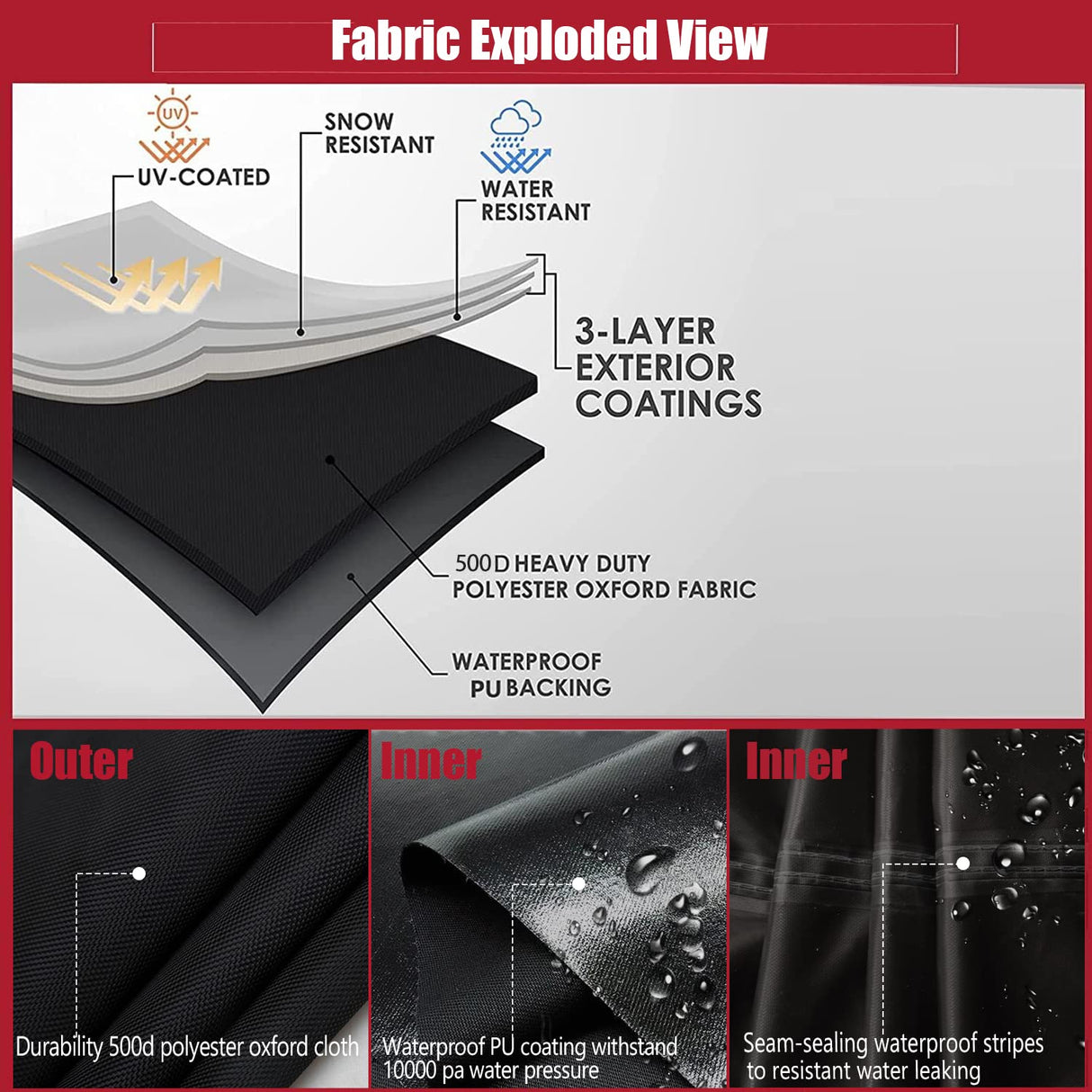 ClawsCover 5-6 Pieces Patio Furniture Sets Covers Waterproof,4 Seater Wicker Rattan Outdoor Sectional Couch Sofa Cover,Fadeless Tearproof Patio Table Set Cover,Rectangle,85Lx59Wx25H Inch ClawsCover