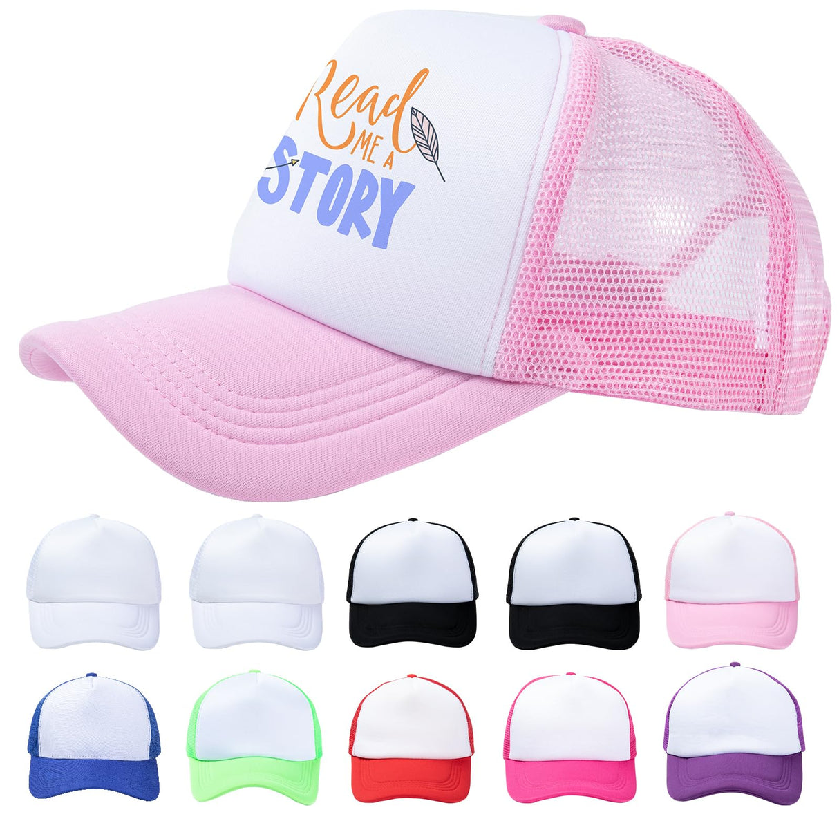 HTVRONT Sublimation Blank Trucker Hats 10PCS - Sponge Sublimation Hats Women and Men for HTV Vinly, Sublimation, Embroidery, 3D Embroidery - Funny Trucker Hats Breathable Mesh for Parties, Gifts HTVRONT