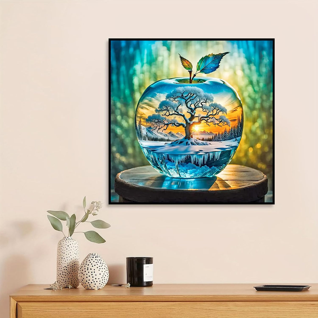 TOPMCYSG Tree of Life Diamond Art Kits for Adults,Round 5D Diamond Painting Kits for Beginner,DIY landscape Gem Painting Kit for Adults,Full Drill Diamond Dots Paintings Picture for Home Decor 14x14in TOPMCYSG