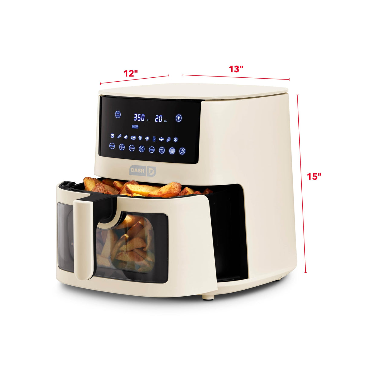 DASH 7qt Clear View Digital Air Fryer - Cream DASH