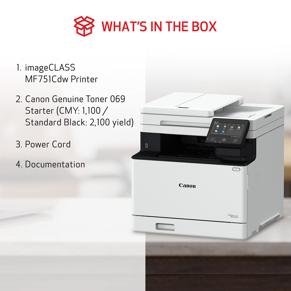 Canon Color imageCLASS MF751Cdw - Multifunction, Duplex, Wireless, Mobile-Ready Laser Printer with 3 Year Limited Warranty, White Canon