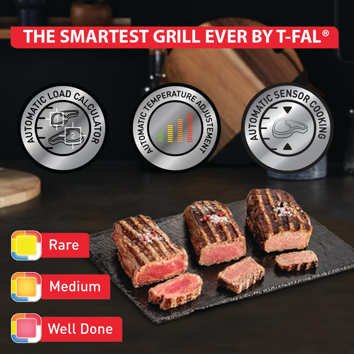T-fal OptiGrill XL Electric Indoor Grill: 6 Auto Cooking Modes, Smart Sensor Technology, Nonstick Removable Plates, 4-8 Servings, Dishwasher Safe, Panini Press, Precision Grilling T-Fal