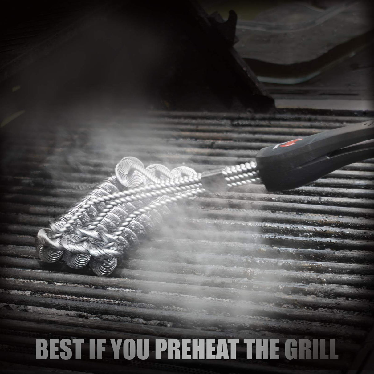 Kona Safe/Clean Grill Brush - Bristle Free BBQ Grill Brush for Outdoor Grill- 100% Rust Resistant Stainless Steel Barbecue Grill Cleaner - Safe for Porcelain, Ceramic, Steel, Cast Iron, Grilling Gift Kona