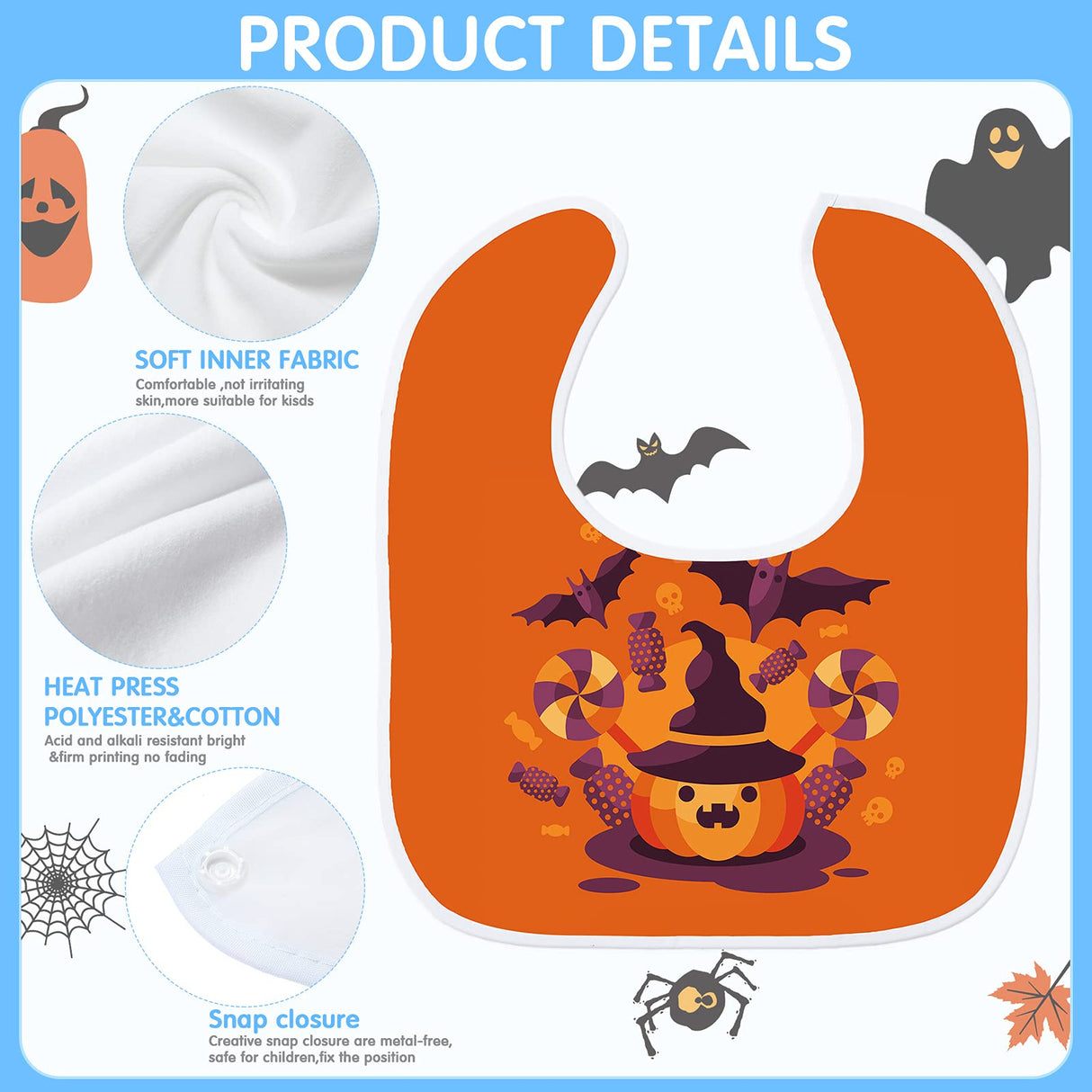 HooLing 12 Pieces Sublimation Blank Baby Bib Heat Press White Baby Bib Printable Reusable Dribbler Bib Stain and Odor Resistant Feeder Drool Bib for Infant Newborn DIY Creative Design, 30 x 27 cm HooLing