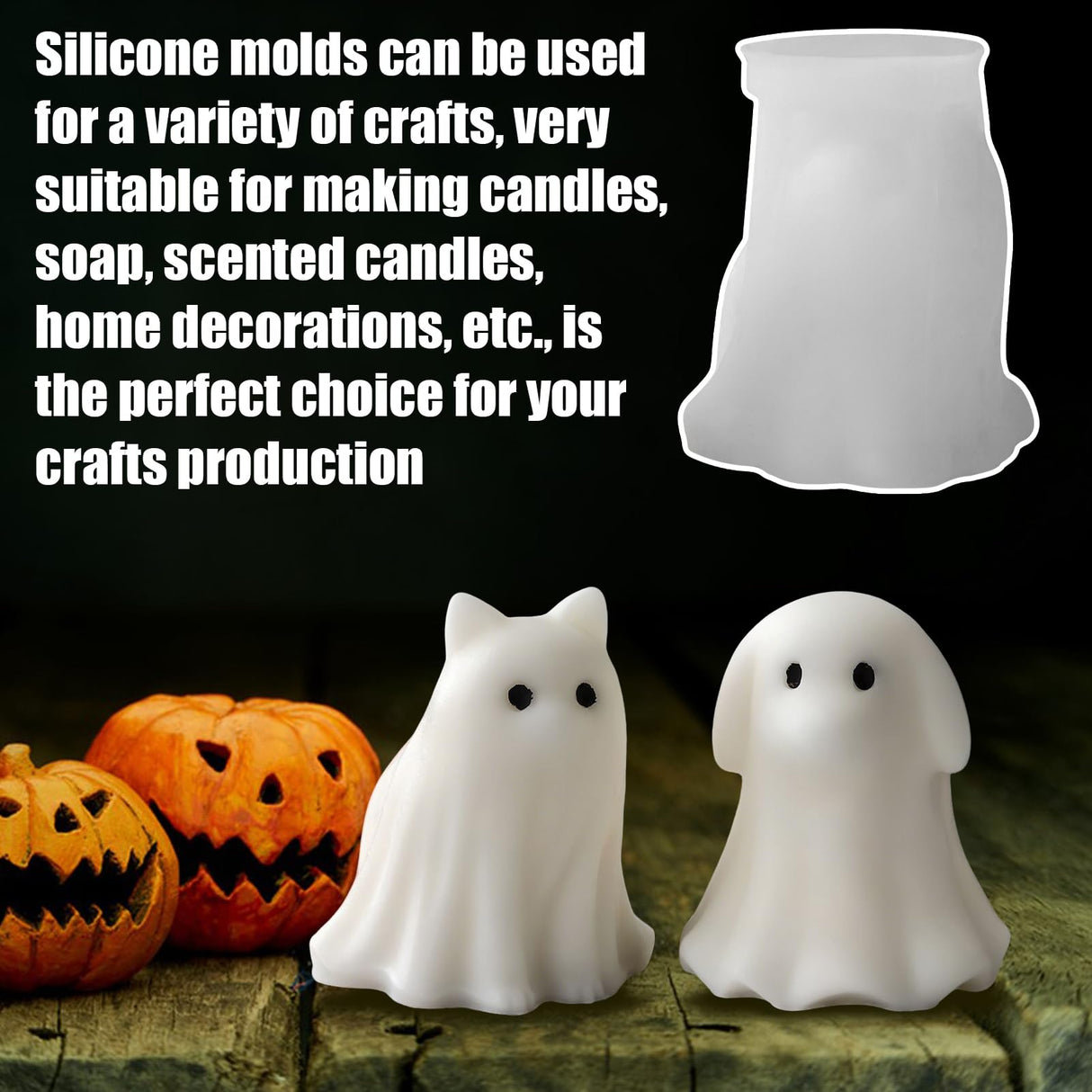 Halloween Animal Ghost Candle Mold, Cat Dog Resin Casting Ghost Silicone Molds for Halloween Aromatherapy Candle Soap Making Home Art Crafts Decor DIANA'S DREAM