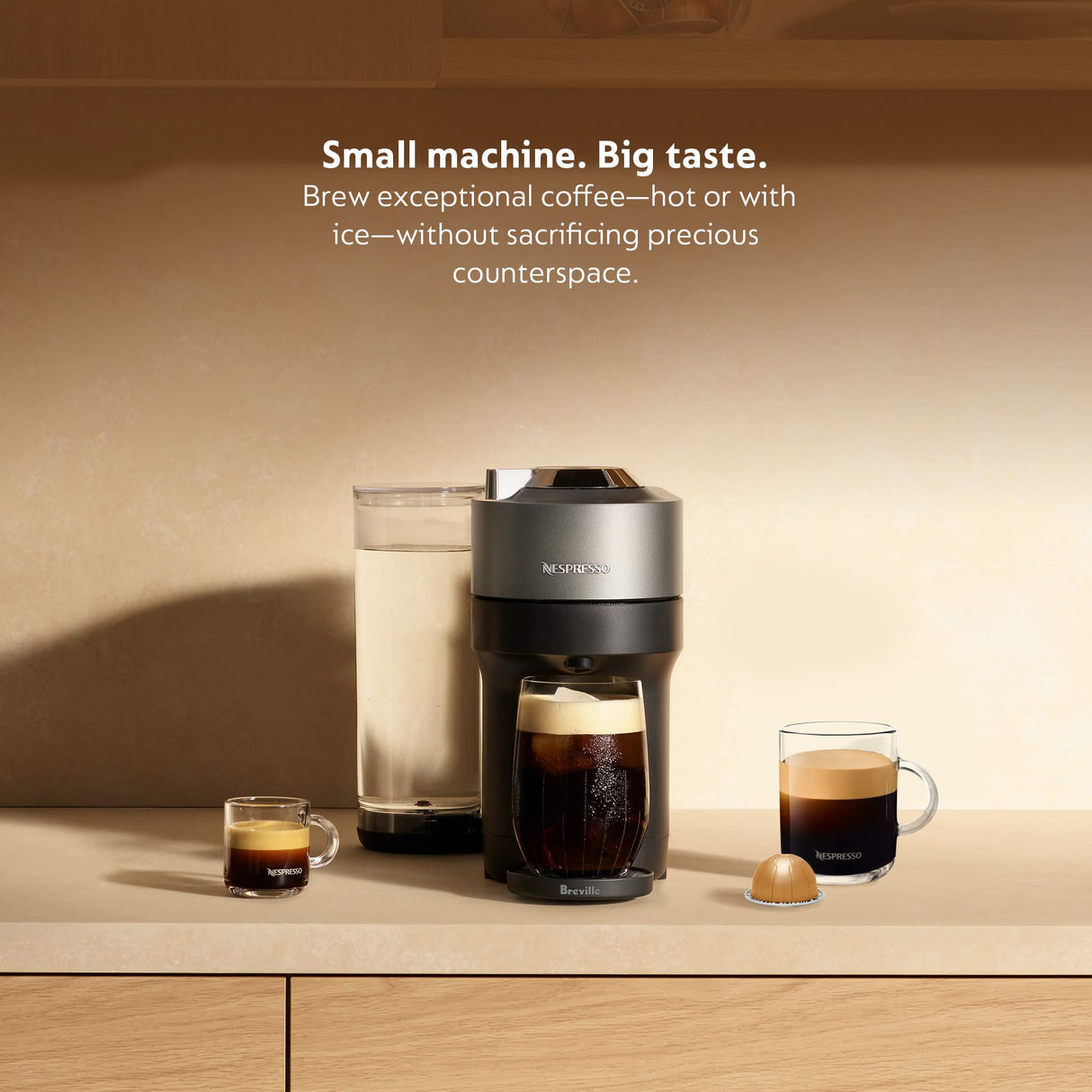 Nespresso Vertuo Pop+ Deluxe Coffee and Espresso Maker by Breville, Titan Nespresso