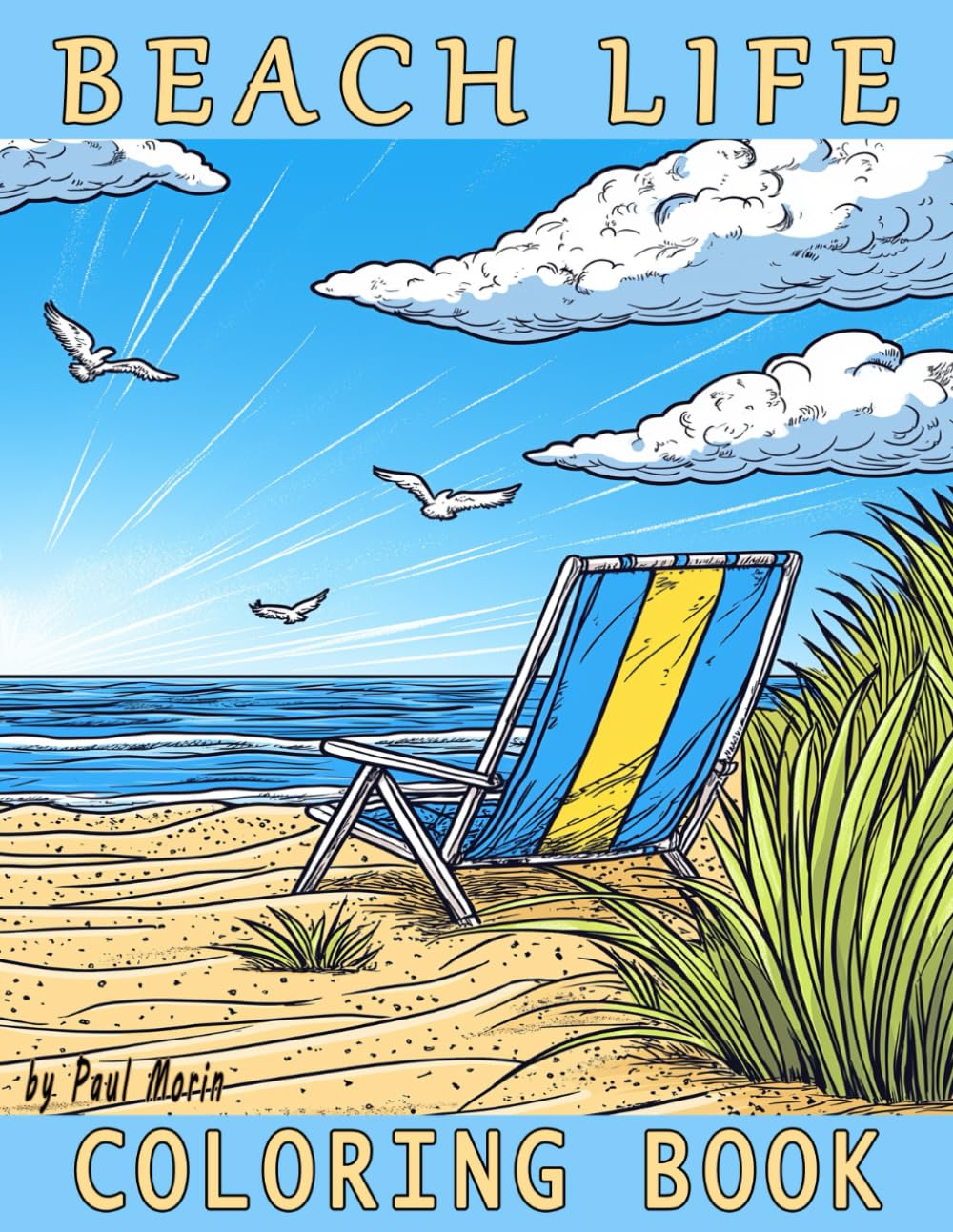 Beach Life Coloring Book: 50 Fun & Unique Beach-Themed Coloring Pages for Kids, Teens, and Adults (Coloring Books) WoodArtSupply