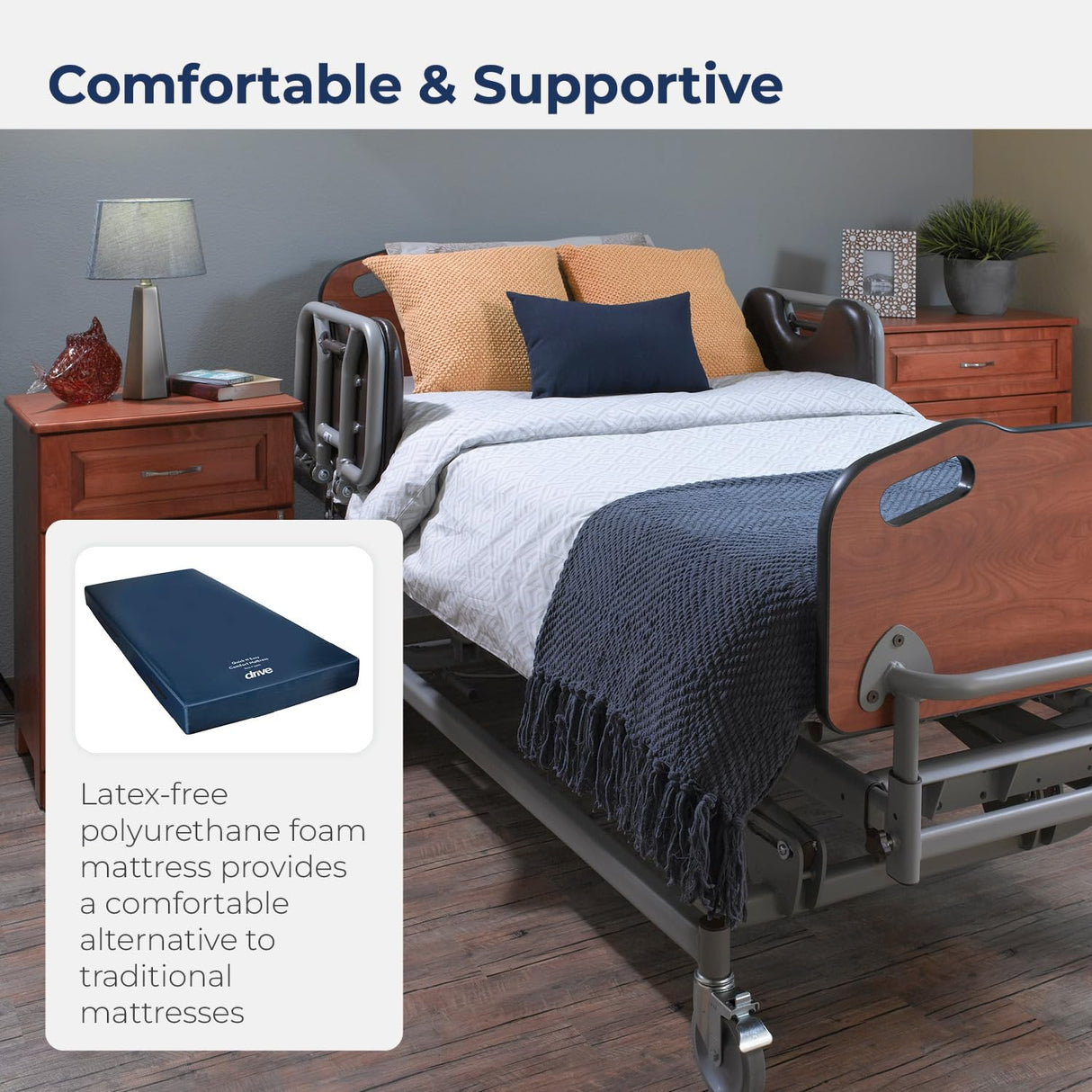 Drive Medical FoamQuick'n Easy Comfort Mattress, Blue Drive Medical