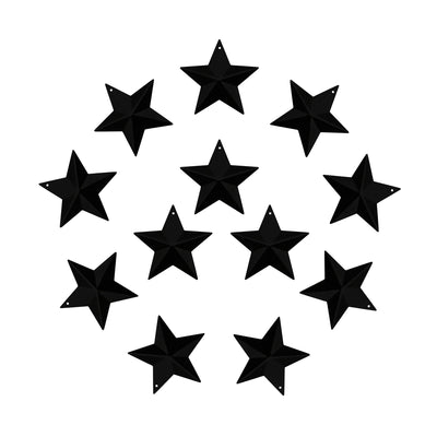CVHOMEDECO. Country Rustic Primitive Vintage Gifts Black Small Metal Barn Star Wall/Door Decor, 2-1/2 Inch, Set of 12.