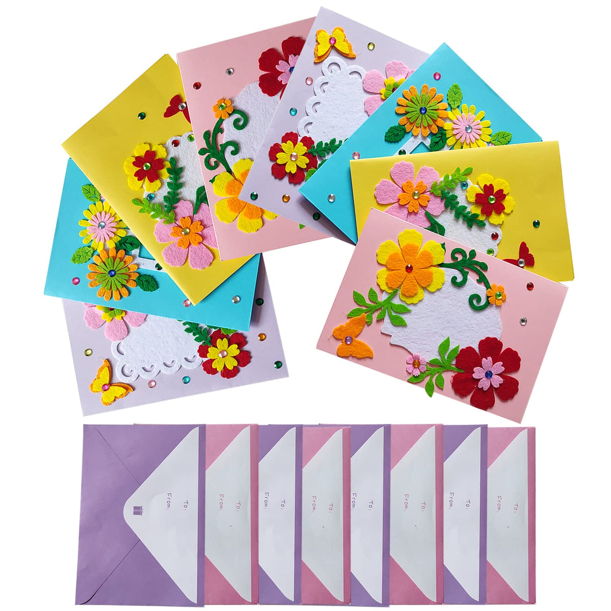 EAJASUCE 8 Pcs Card Making Kits for Kids DIY Handmade Card Making Supplies Art Crafts for Mothers Fathers Day Birthday Gift EAJASUCE