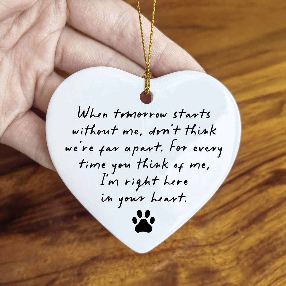 OFlyDesigns Pet Memorial, When Tomorrow Starts Ceramic Heart, in Loving Memory of Your Pet, Pet Loss Gift, Remembrance Gift Loss of Dog or Cat, Pet Memorial Gift Passing Gift OFlyDesigns