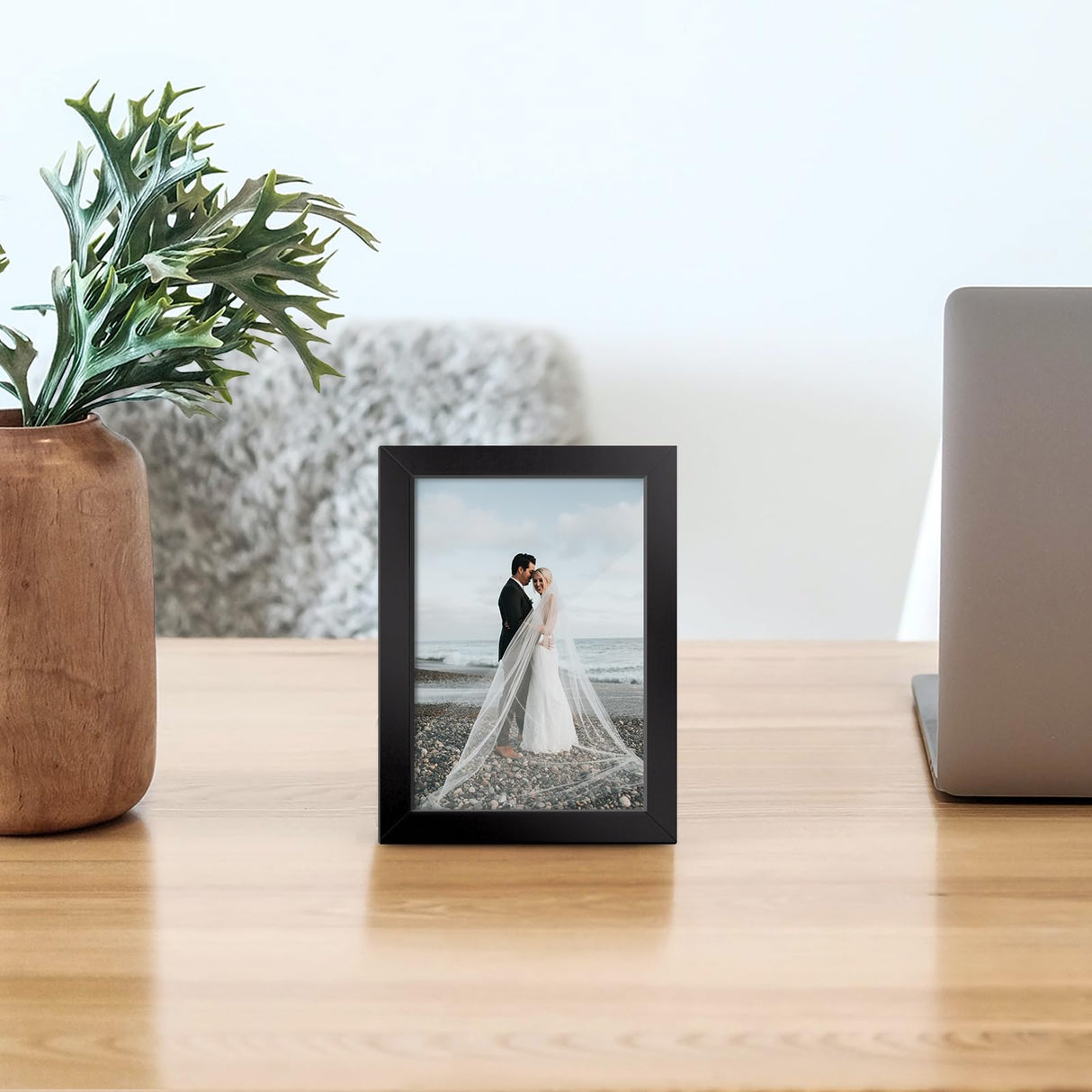 HappyHapi 4x6 Inch Picture Frames,Set of 10 Wooden Picture Frames, Tabletop or Wall Display Decoration for Photos, Paintings, Landscapes, Posters, Artwork (Black) HappyHapi