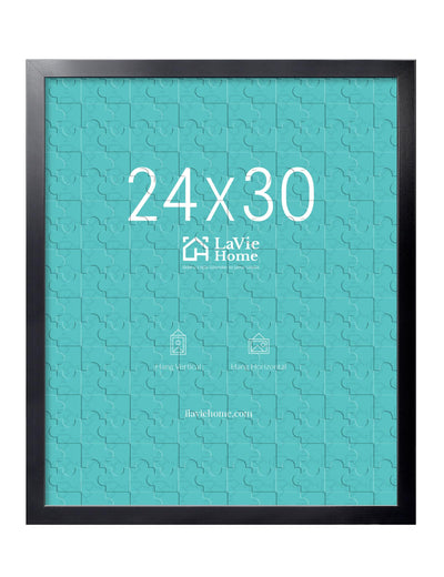 LaVie Home 24x30 Picture Frame Black, Puzzles Frame for Wall Decoration, Classic Black Minimalist Style Suitable for Decorating Houses, Offices, Hotels, Puzzles Posters Photos or Artwork(1 Pack)
