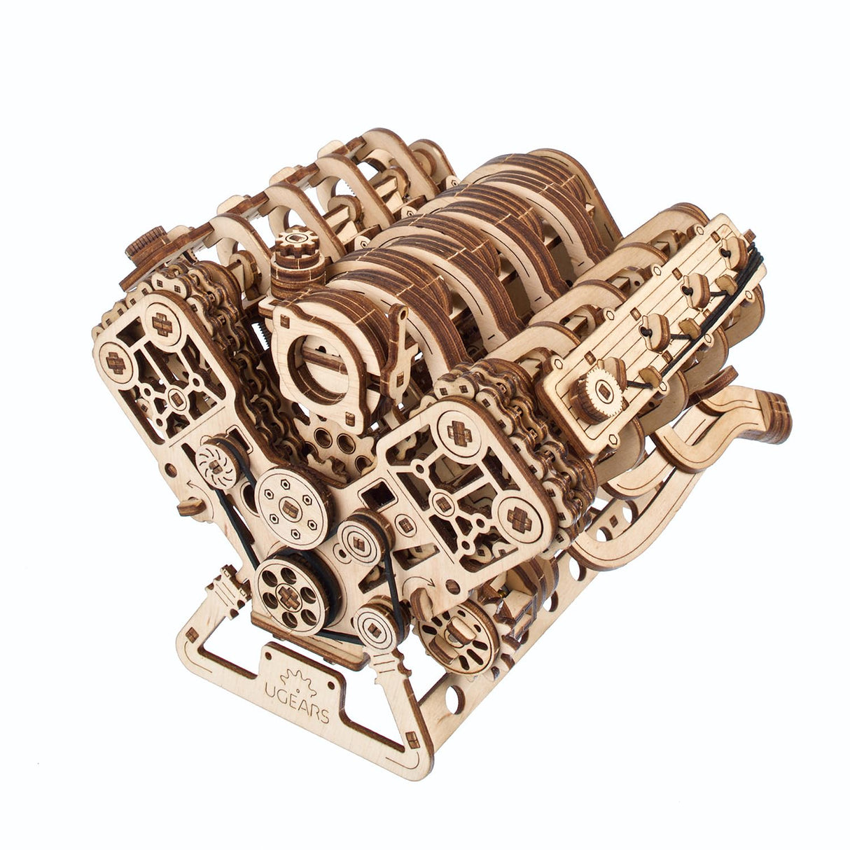 UGEARS V8 Engine Model Kit - Advanced 3D Wooden Puzzles for Adults - DIY Kits Gifts for Engineers - 3D Puzzle Model Engine Kit for Adults for Father's Day, Birthdays, Christmas - 776 Pcs UGEARS