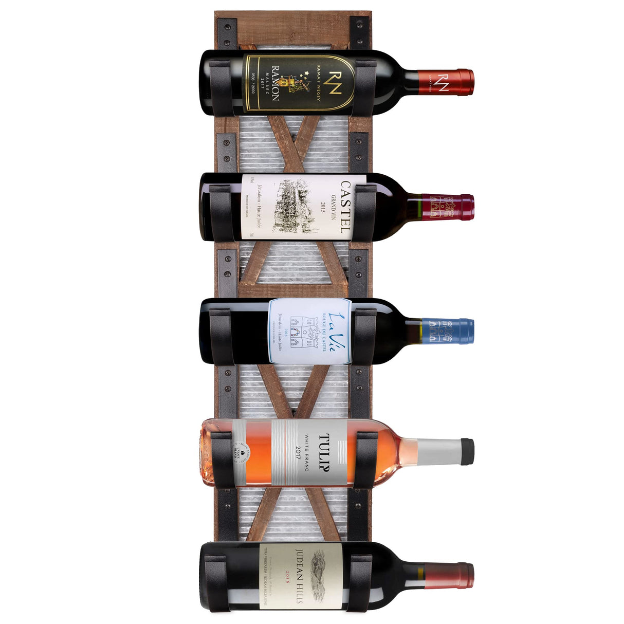 Autumn Alley Farmhouse Towel Holder, Rustic Wine Rack, Rolled Towel Rack, and Wine Holder for Farmhouse Bathroom Accessories Décor, Western Decor Wall Mounted Towel Rack, Rustic Brown Autumn Alley